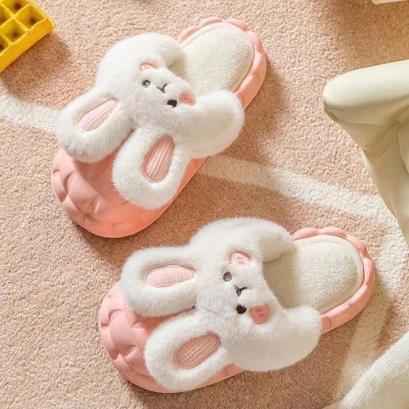 LovelyRLovely LovelyRLovely Cute Rabbit Fuzzy Slippers Pink / 36to37 LovelyRLovely Cute Rabbit Fuzzy Slippers