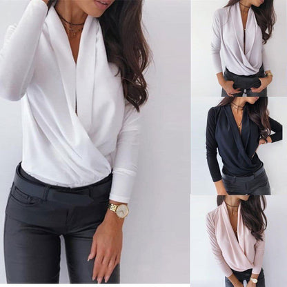 LovelyRLovely LovelyRLovely Deep V-neck Blouse LovelyRLovely Deep V-neck Blouse