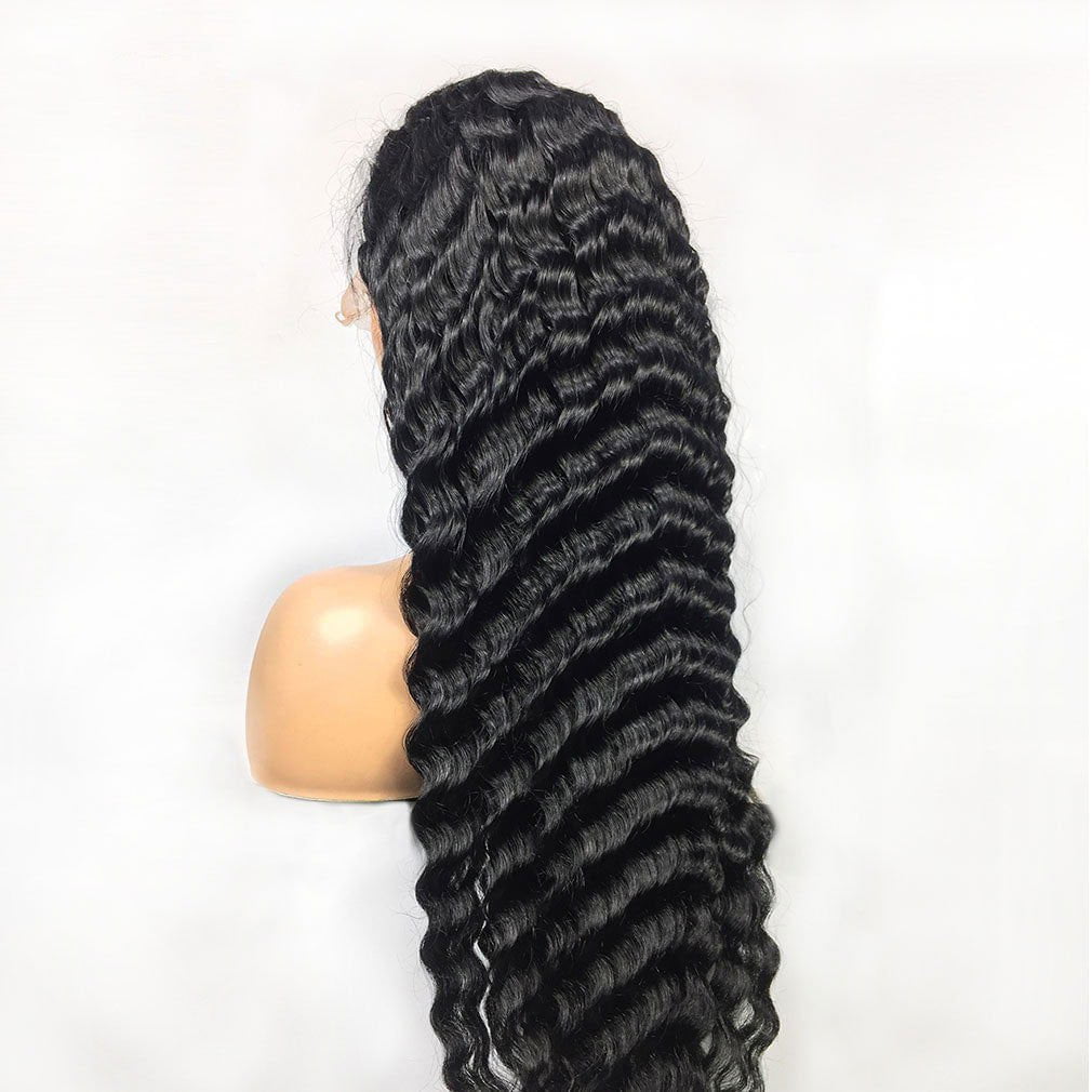 LovelyRLovely LovelyRLovely Deep Wave Human Hair Lace Black / 10inches / 150density LovelyRLovely Deep Wave Human Hair Lace Frontal Wig