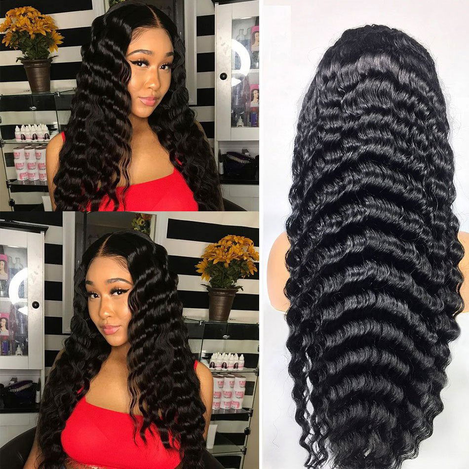 LovelyRLovely LovelyRLovely Deep Wave Human Hair Lace LovelyRLovely Deep Wave Human Hair Lace Frontal Wig