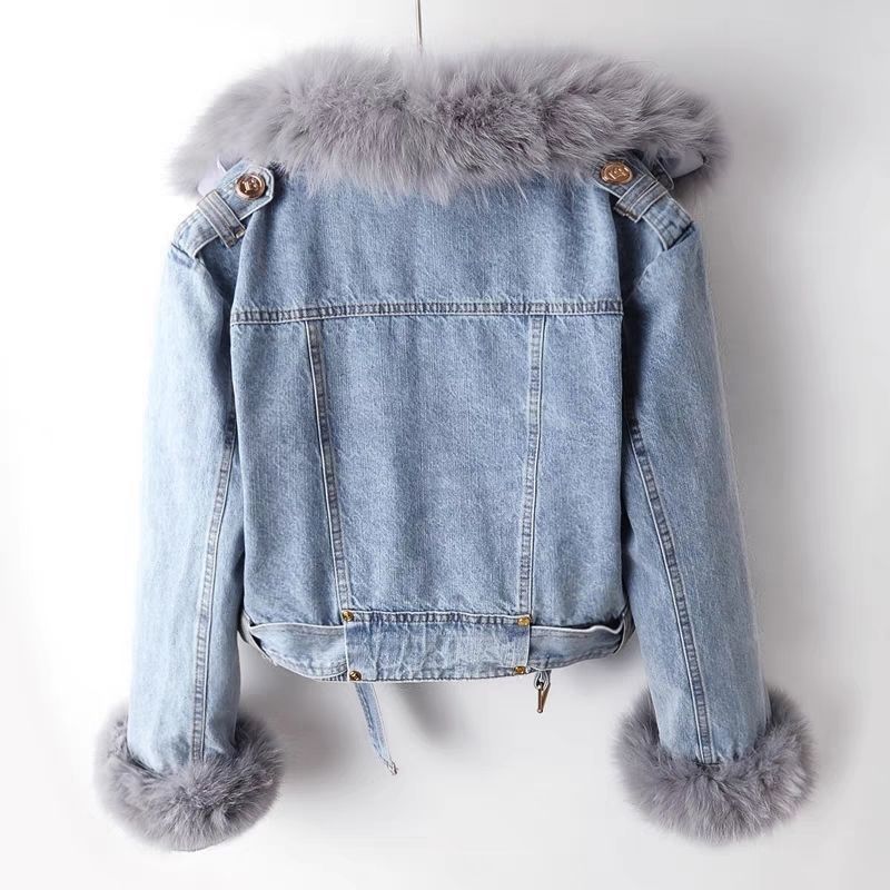 LovelyRLovely LovelyRLovely Detachable Fur Liner Denim LovelyRLovely Detachable Fur Liner Denim Coat