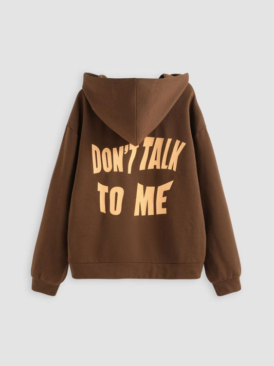 LovelyRLovely LovelyRLovely Don't Talk To Me Long -sl LovelyRLovely  Don't Talk To Me Long -sleeved Hooded Sweater