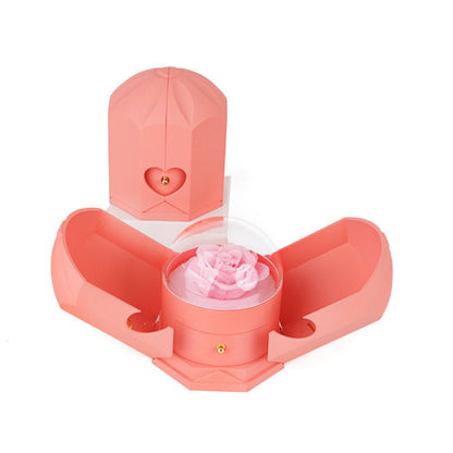 LovelyRLovely LovelyRLovely Double Drawer Rose Jewelry Pink Eternal Flower LovelyRLovely Double Drawer Rose Jewelry Gift Box