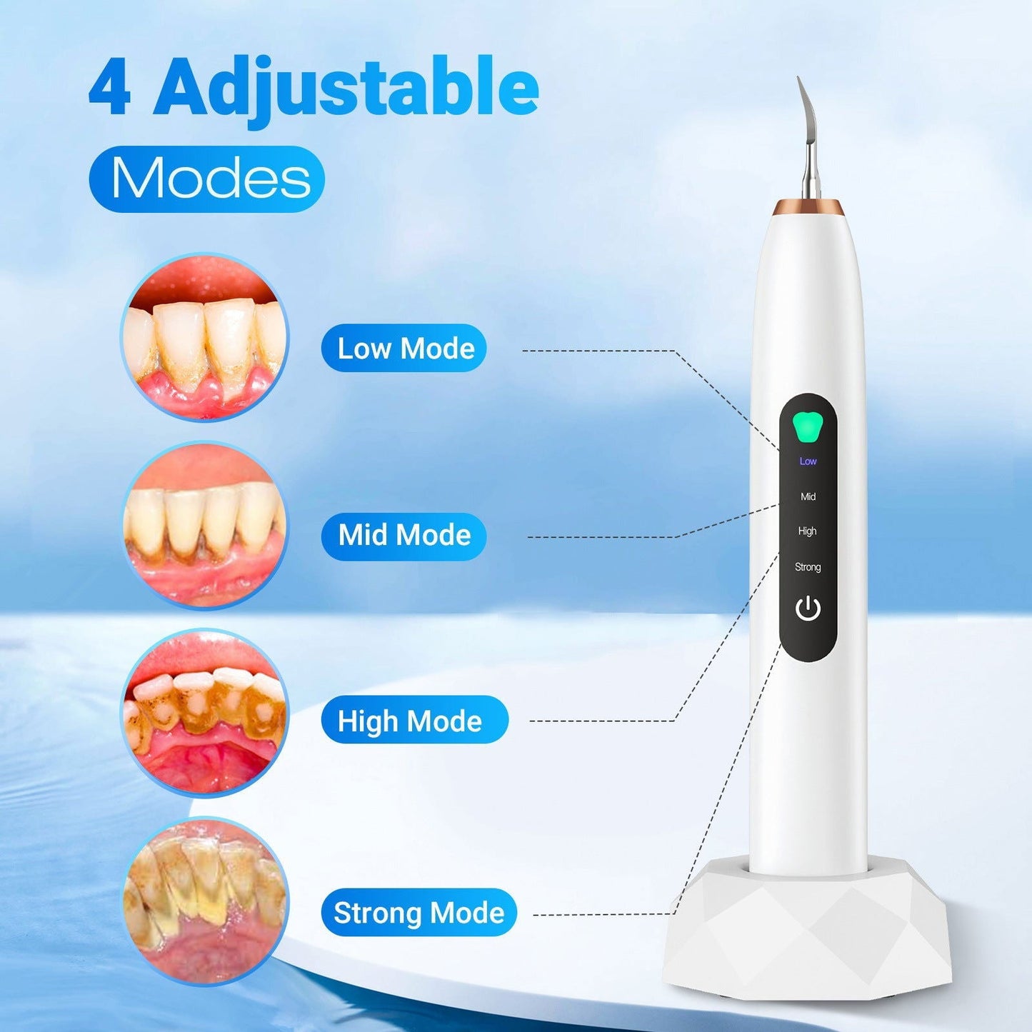 LovelyRLovely LovelyRLovely Electric Visual Ultrasonic White USB Charging LovelyRLovely Electric Visual Ultrasonic Teeth Cleaner