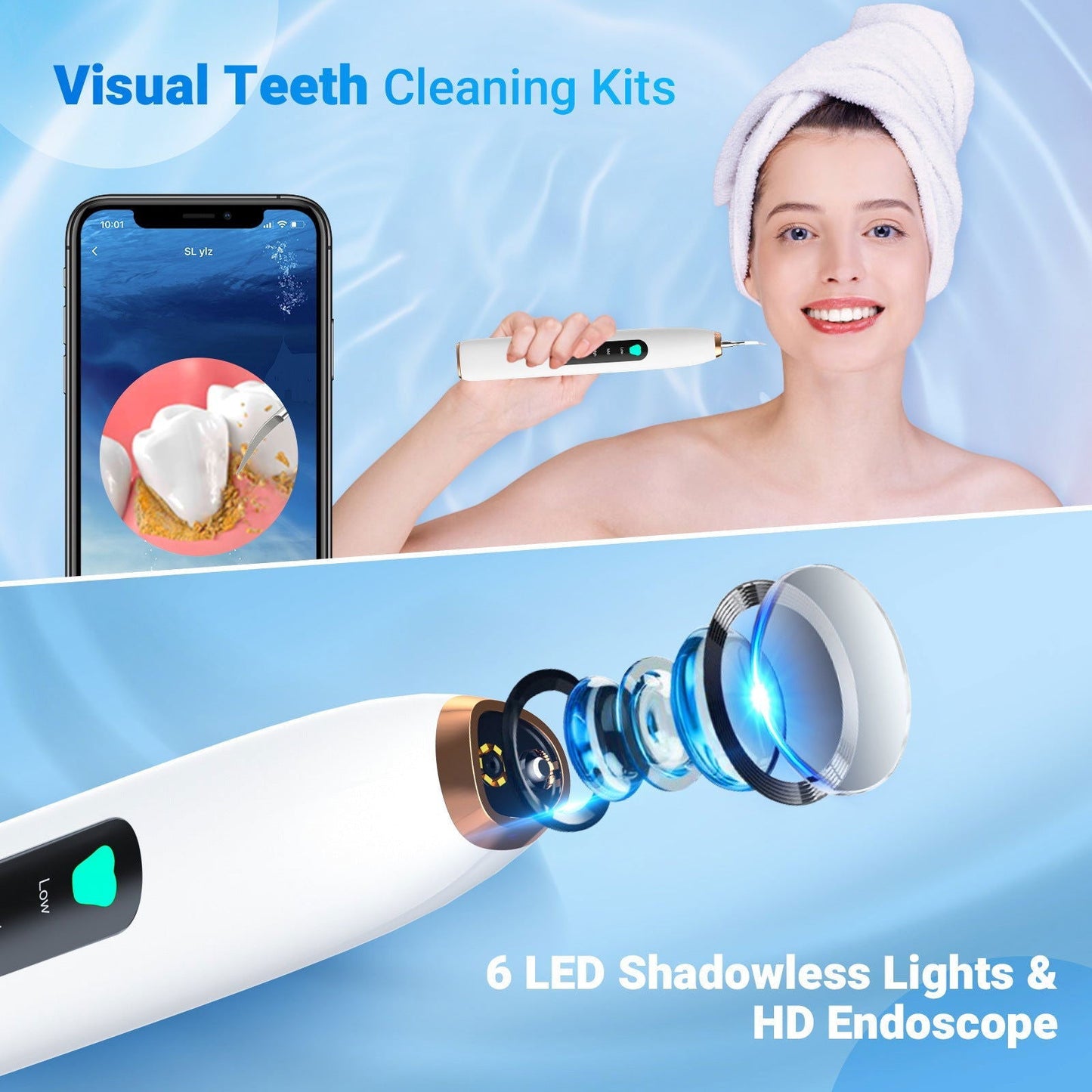 LovelyRLovely LovelyRLovely Electric Visual Ultrasonic White USB Charging LovelyRLovely Electric Visual Ultrasonic Teeth Cleaner