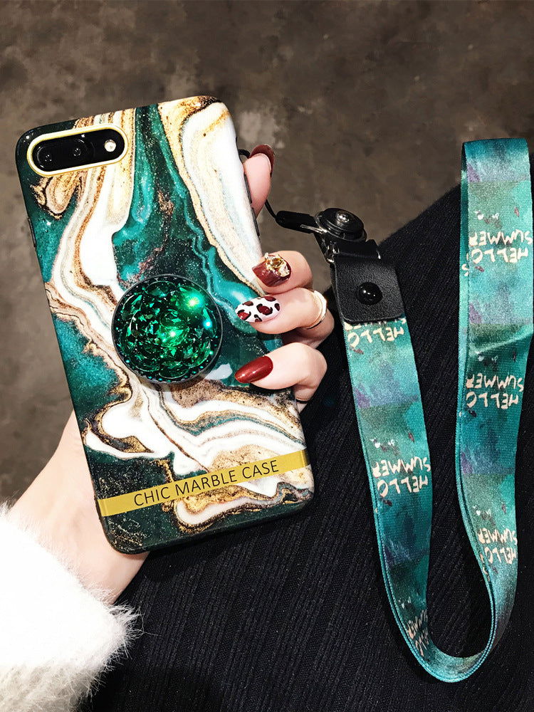 LovelyRLovely LovelyRLovely Emerald Marble Rhinestone Phone Case