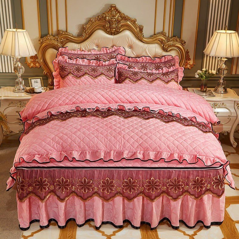 LovelyRLovely LovelyRLovely European Style 4pcs Quilt Pink / 1.2m LovelyRLovely European Style 4pcs Quilt Set