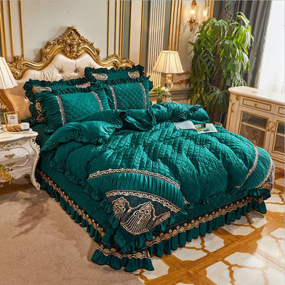 LovelyRLovely LovelyRLovely European Style Lace Velvet Photo Color / 11 Style / 1.5mFourpiece suit LovelyRLovely European Style Lace Velvet 4piece Duvet Set