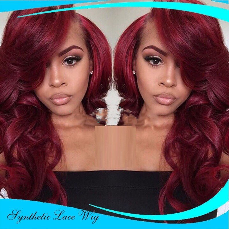 LovelyRLovely LovelyRLovely Extra Long Synthetic Big W Wine Red / 22inch LovelyRLovely Extra Long Synthetic Big Wave Wig