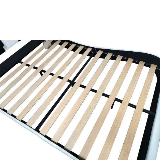 LovelyRLovely LovelyRLovely Faux Leather LED Platform White LovelyRLovely Faux Leather LED Platform Smart Bed Frame