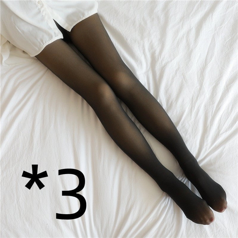 LovelyRLovely LovelyRLovely Fleece Lined Pantyhose Tig 3pcs Black skin with feet / 220g fleece and thickened LovelyRLovely Fleece Lined Pantyhose Tights