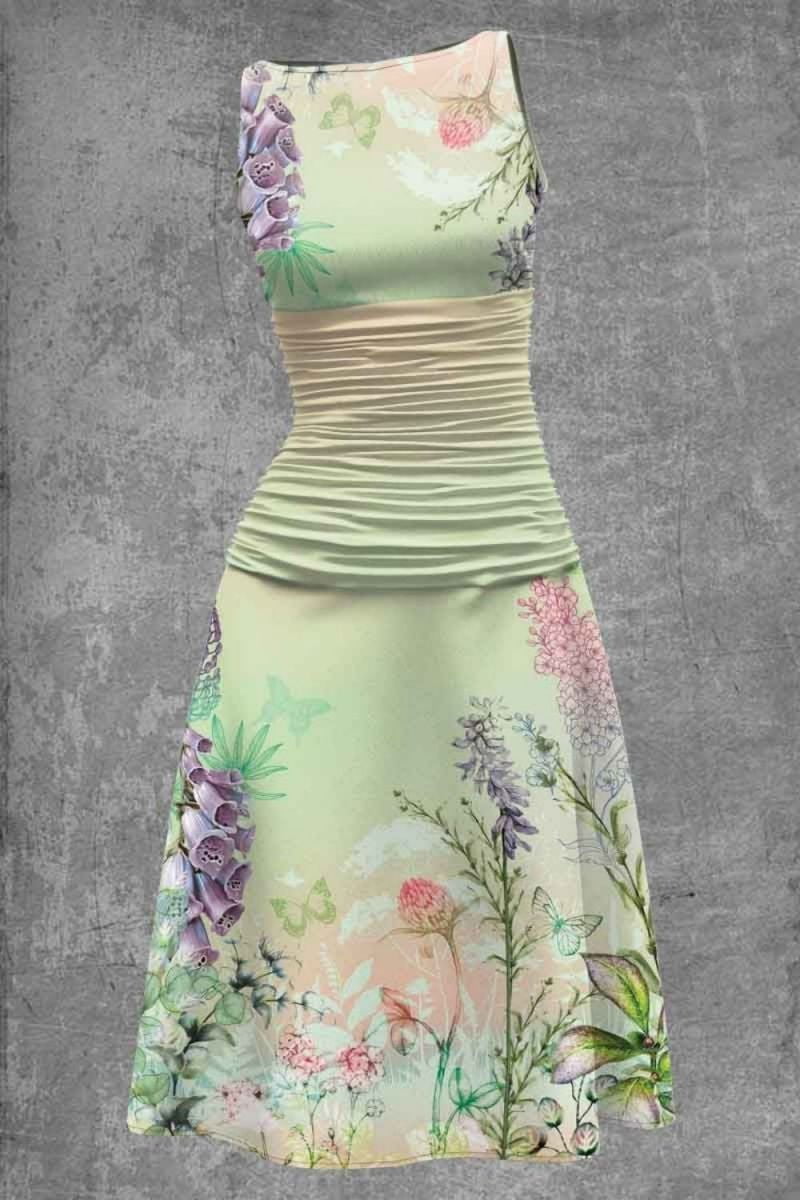 LovelyRLovely LovelyRLovely Floral Print Sleeveless Wa LovelyRLovely Floral Print Sleeveless Waist Dress