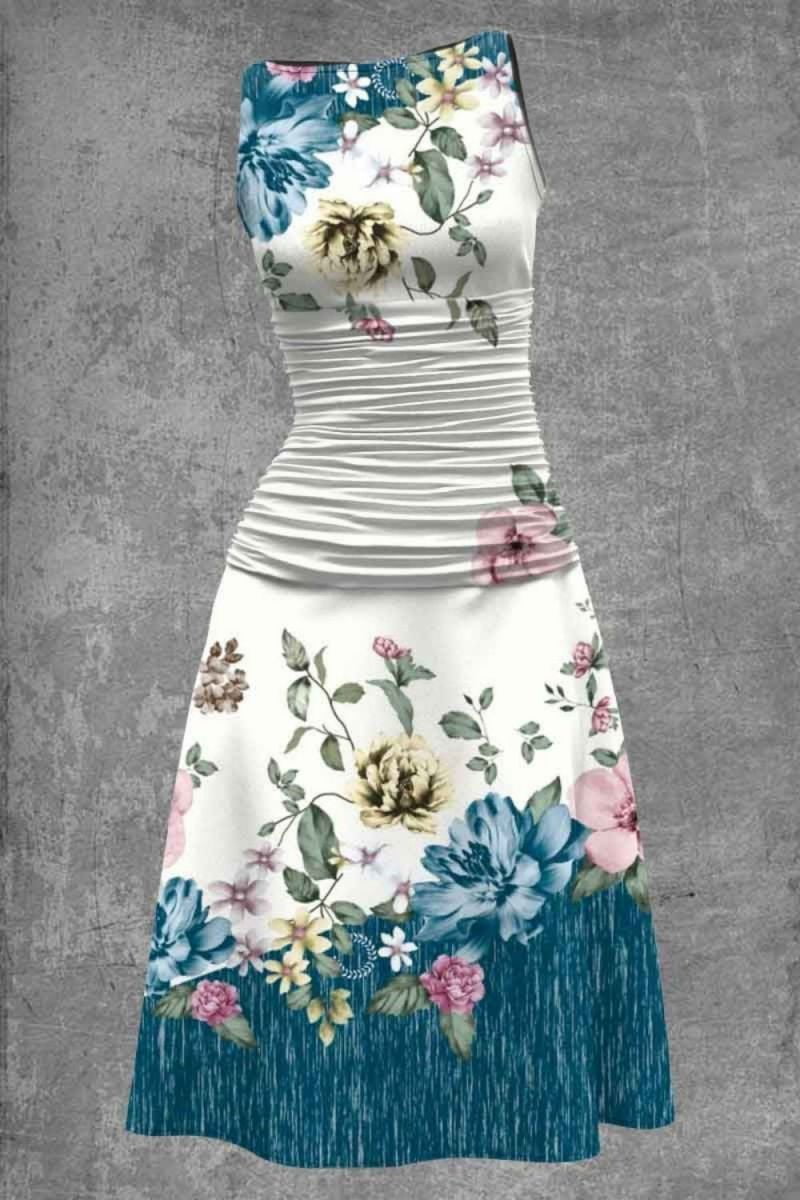 LovelyRLovely LovelyRLovely Floral Print Sleeveless Wa Style 2 / L LovelyRLovely Floral Print Sleeveless Waist Dress