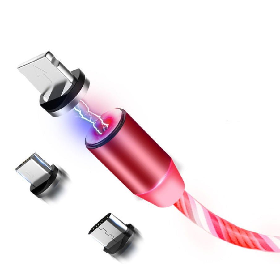 LovelyRLovely LovelyRLovely Flowing Light Magnetic Str 3 in 1 / Red LovelyRLovely Flowing Light Magnetic Streamer Data Line Cable