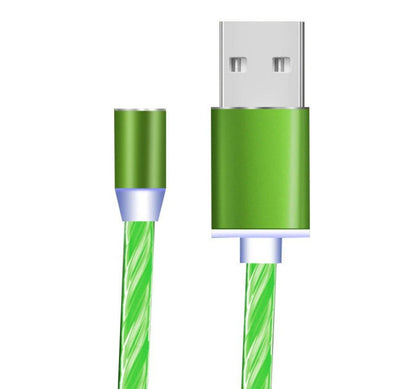 LovelyRLovely LovelyRLovely Flowing Light Magnetic Str Android / Green 2pcs LovelyRLovely Flowing Light Magnetic Streamer Data Line Cable