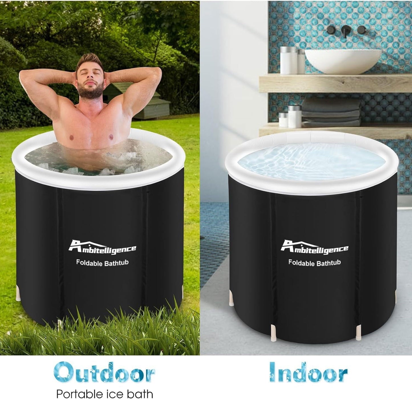 LovelyRLovely LovelyRLovely Foldable Recovery Ice Tub Black LovelyRLovely Foldable Recovery Ice Tub