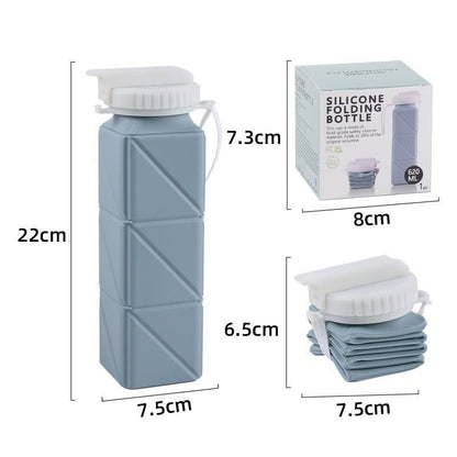 LovelyRLovely LovelyRLovely Foldable Water Bottle Spor Blue Tape Packaging / 620ml LovelyRLovely Portable Silicone Folding Cups