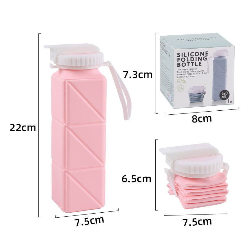 LovelyRLovely LovelyRLovely Foldable Water Bottle Spor Pink Tape Packaging / 620ml LovelyRLovely Portable Silicone Folding Cups