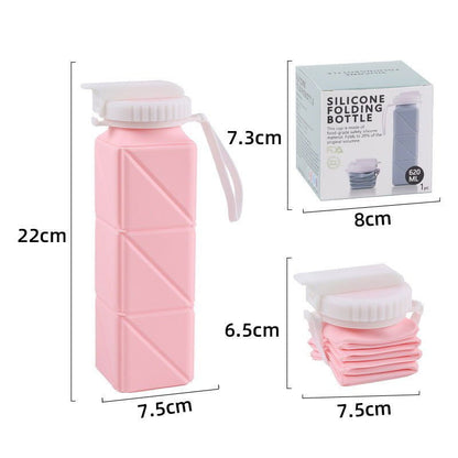 LovelyRLovely LovelyRLovely Foldable Water Bottle Spor Pink Tape Packaging / 620ml LovelyRLovely Portable Silicone Folding Cups