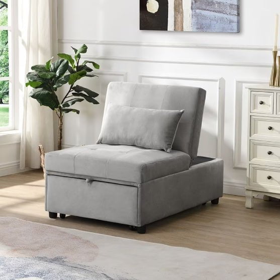 LovelyRLovely LovelyRLovely Folding Ottoman Sofa Bed Grey LovelyRLovely Folding Ottoman Sofa Bed