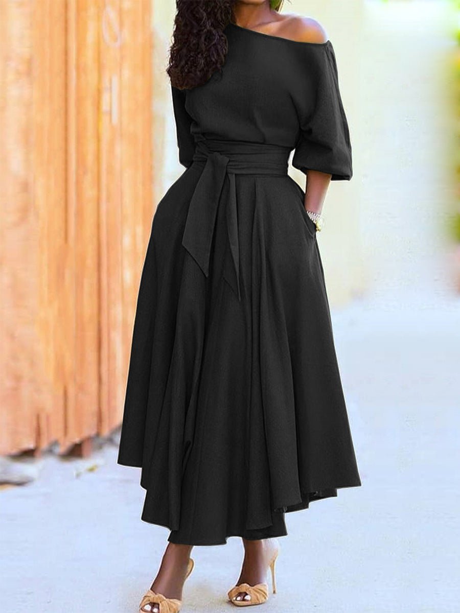 LovelyRLovely LovelyRLovely Formal Slanted Shoulder Bo Black / L LovelyRLovely Formal Slanted Shoulder Bodycon Dress