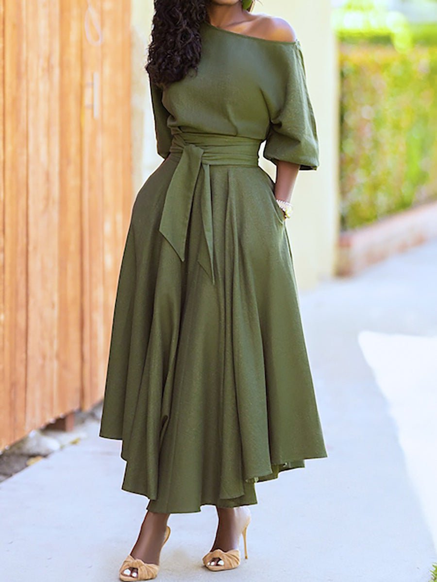 LovelyRLovely LovelyRLovely Formal Slanted Shoulder Bo Green / L LovelyRLovely Formal Slanted Shoulder Bodycon Dress