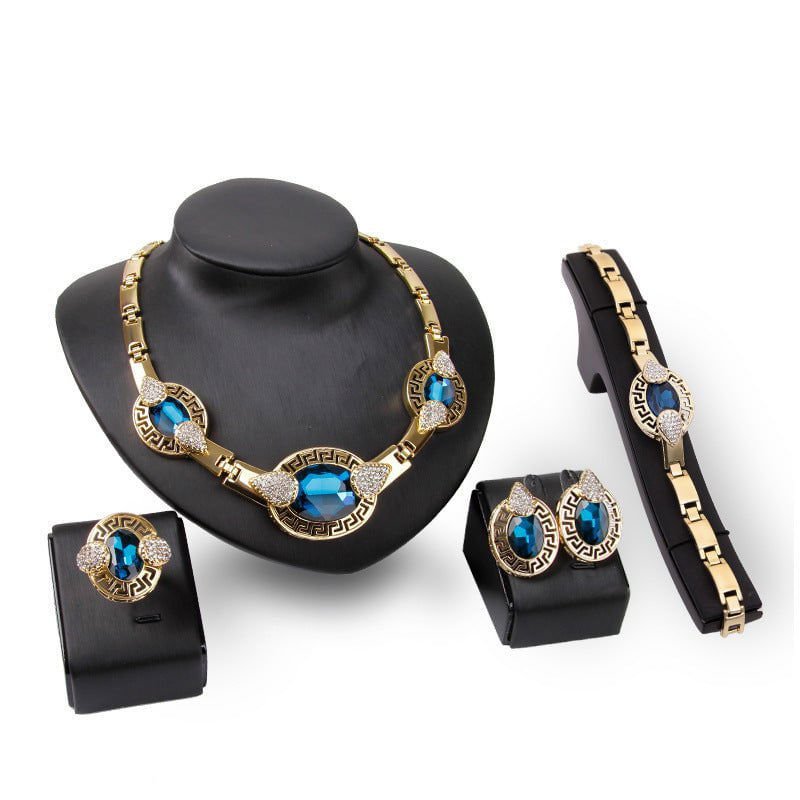 LovelyRLovely LovelyRLovely Four-Piece Jewellery Set Blue LovelyRLovely Four-Piece Jewellery Set