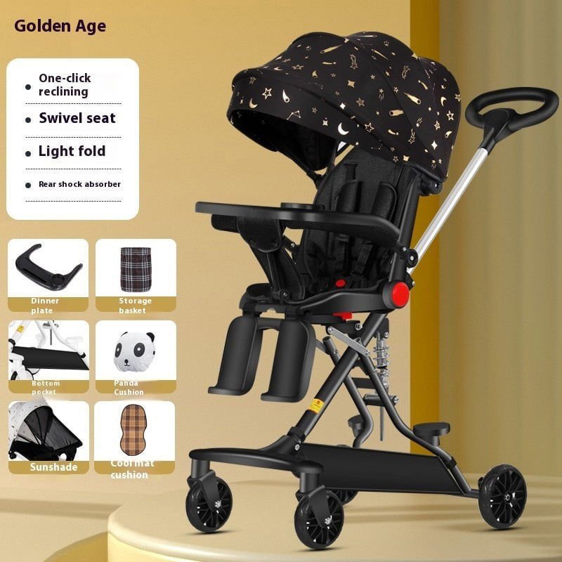 LovelyRLovely LovelyRLovely Four-wheel Infants Two-way M Brown Bear Hood LovelyRLovely Four-wheel Infants Two-way Reclining Trolley