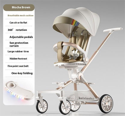 LovelyRLovely LovelyRLovely Four-wheel Infants Two-way Star Moon White Hood LovelyRLovely Four-wheel Infants Two-way Reclining Trolley