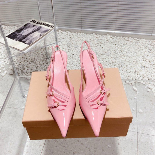 LovelyRLovely LovelyRLovely French Style Pointed Toe S Pink / 35 LovelyRLovely French Style Pointed Toe Sandals