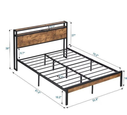 LovelyRLovely LovelyRLovely Full Size Metal Platform B Black LovelyRLovely Full Size Metal Platform Bed Frame