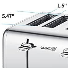 LovelyRLovely LovelyRLovely Geek Chef Stainless 4 Slic default LovelyRLovely Geek Chef Stainless 4 Slice Toaster