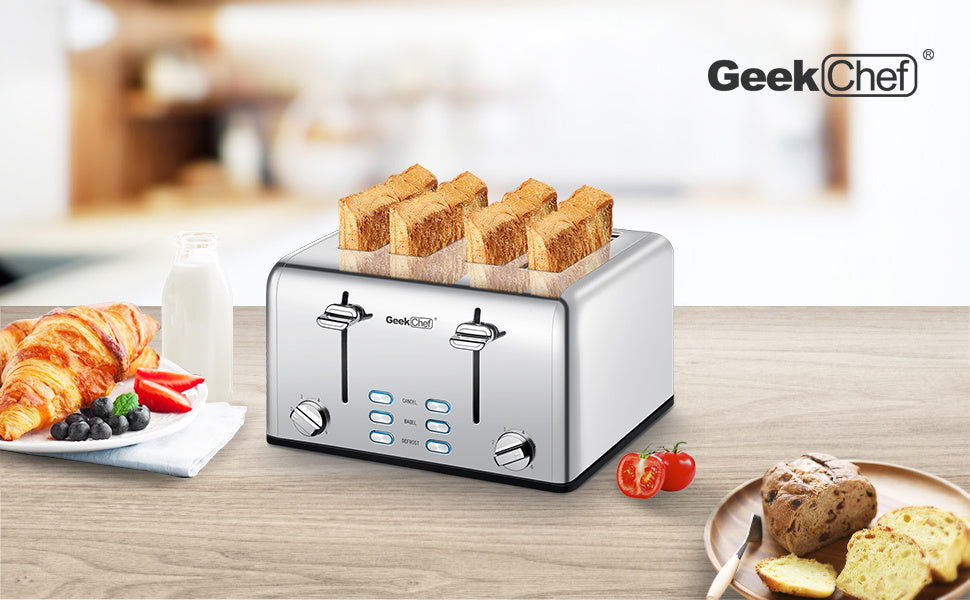 LovelyRLovely LovelyRLovely Geek Chef Stainless 4 Slic default LovelyRLovely Geek Chef Stainless 4 Slice Toaster