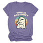 LovelyRLovely LovelyRLovely Ghost Print Ladies Short S Purple / 2XL LovelyRLovely Ghost Print Ladies Short Sleeve T.Shirt