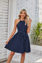 LovelyRLovely LovelyRLovely Halter Strapless Dress Navy / L LovelyRLovely Halter Strapless Dress