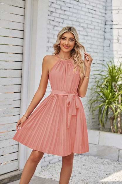 LovelyRLovely LovelyRLovely Halter Strapless Dress Pink / L LovelyRLovely Halter Strapless Dress