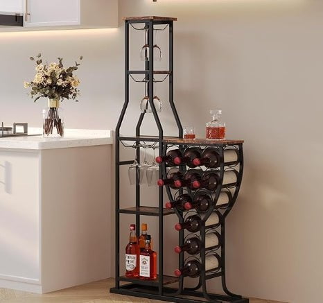 LovelyRLovely LovelyRLovely Hanging Wine Glass Holder Brown LovelyRLovely Hanging Wine Glass Holder Storage Rack