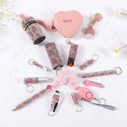 LovelyRLovely LovelyRLovely Heart 15 PCS Keychain Set Pink Heart 15PCS Set LovelyRLovely Heart 15 PCS Keychain Set