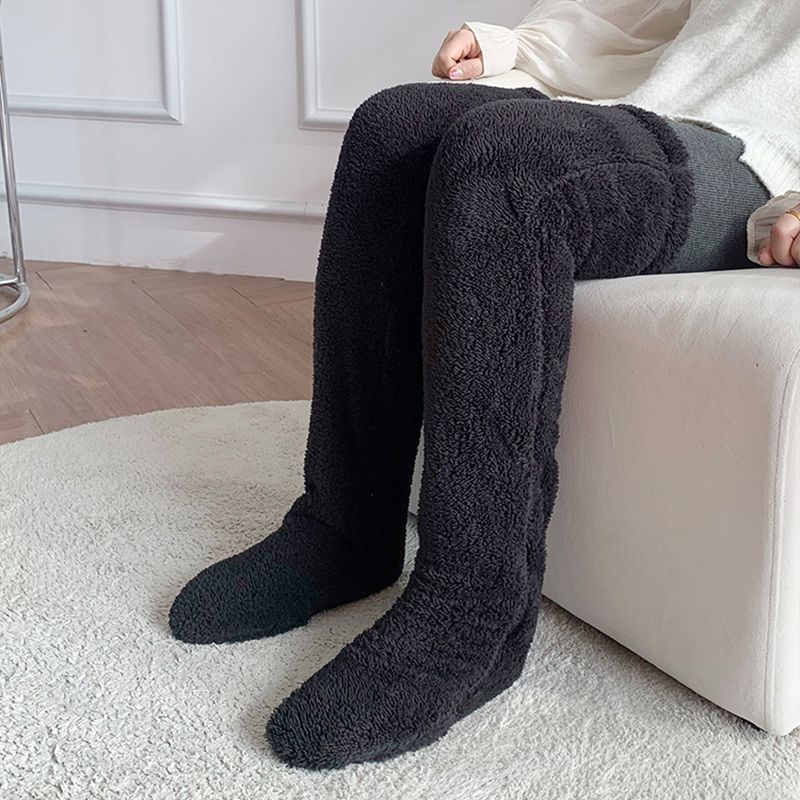 LovelyRLovely LovelyRLovely High Over Knee Fuzzy Long Black / Average Size LovelyRLovely High Over Knee Fuzzy Long Socks