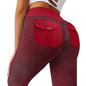 LovelyRLovely LovelyRLovely High Waist Hip-lift Honeyc Red / L LovelyRLovely High Waist Hip-lift Honeycomb Yoga Pants With Pocket