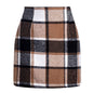 LovelyRLovely LovelyRLovely High-waisted Plaid Pencil Brown / 2xl LovelyRLovely High-waisted Plaid Pencil Wool Mini Skirt