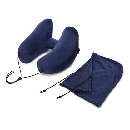 LovelyRLovely LovelyRLovely Hooded Travel Pillow Navy blue H pillow with cap LovelyRLovely Hooded Travel Pillow