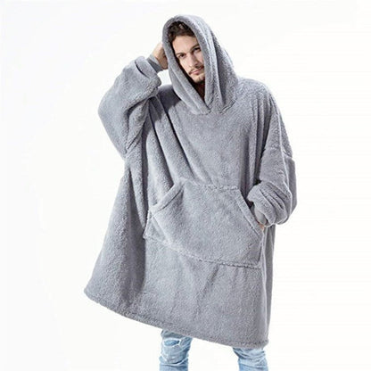 LovelyRLovely LovelyRLovely Hoodie Loose Double-Sided Grey / One size LovelyRLovely Hoodie Loose Double-Sided Fleece Wearable Blanket