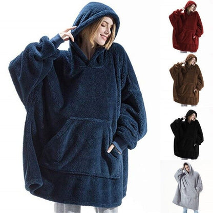 LovelyRLovely LovelyRLovely Hoodie Loose Double-Sided LovelyRLovely Hoodie Loose Double-Sided Fleece Wearable Blanket