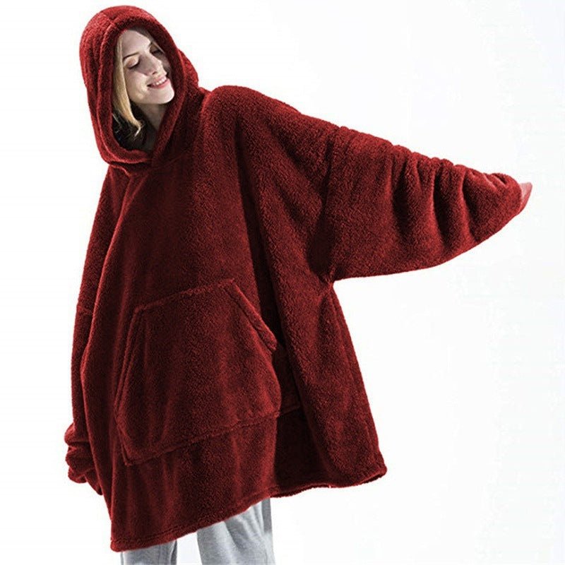 LovelyRLovely LovelyRLovely Hoodie Loose Double-Sided LovelyRLovely Hoodie Loose Double-Sided Fleece Wearable Blanket