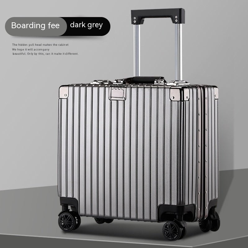 LovelyRLovely LovelyRLovely Horizontal Square Aluminiu Dark Gray / 18 Inches LovelyRLovely Horizontal Square Aluminium Frame Suitcase