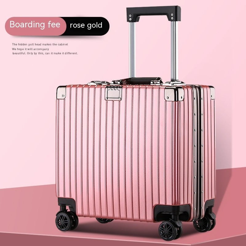 LovelyRLovely LovelyRLovely Horizontal Square Aluminiu Rose Gold / 18 Inches LovelyRLovely Horizontal Square Aluminium Frame Suitcase