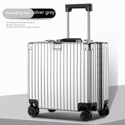 LovelyRLovely LovelyRLovely Horizontal Square Aluminiu Silver Gray / 18 Inches LovelyRLovely Horizontal Square Aluminium Frame Suitcase