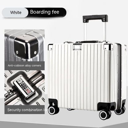 LovelyRLovely LovelyRLovely Horizontal Square Aluminiu White / 18 Inches LovelyRLovely Horizontal Square Aluminium Frame Suitcase