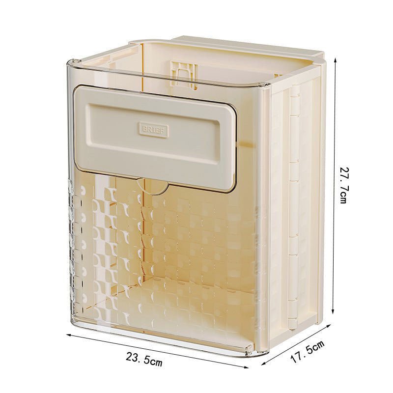 LovelyRLovely LovelyRLovely Household Wall Kitchen Fol Cream / 10L LovelyRLovely Household Wall Kitchen Folding Trash Can